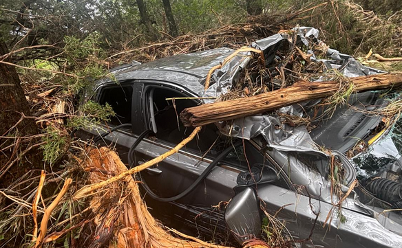 car destroyed by flood